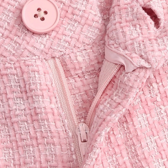 Cider Pants Womens Large Pink Tweed Wide Leg Flare Trousers High Rise Retro - Picture 4 of 6